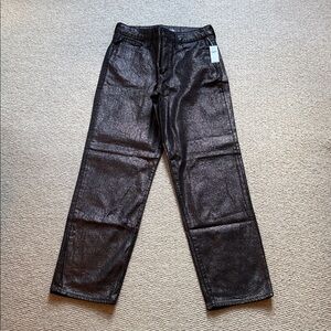 NWT Old Navy High Rise OG Loose Shimmering Black Metallic Jeans Sz 4